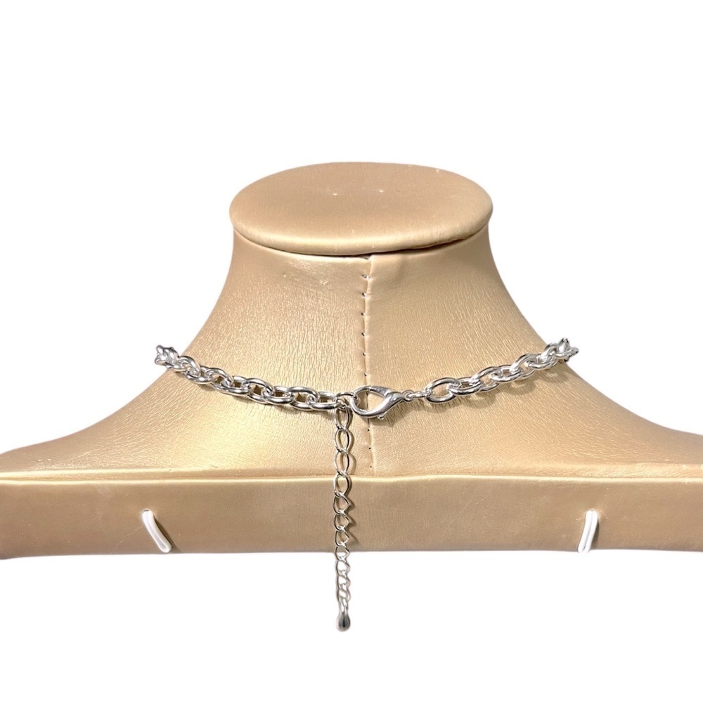 Silver Heart Pendant Chain Necklace 17”-19 3/4” - Picture 4 of 4